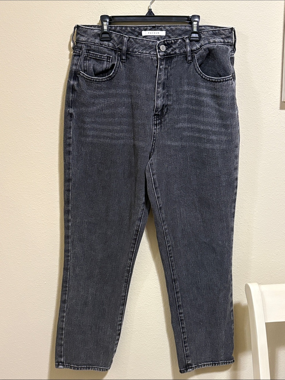 PacSun Women’s Mom Jeans Vintage Washed Black Straight Jeans Size 30